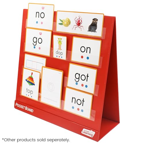 Junior Learning Tabletop Desk Pocket Board Chart, Double Sided, Durable Foldable Stand, Easy to Use, Portable and Reusabl...
