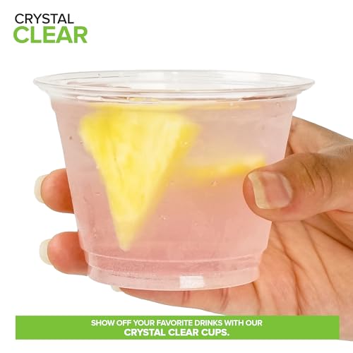 Stock Your Home 9 oz Commercially Compostable Cold Cups (50 Pack), Eco Party Cup, Environmentally Friendly Recyclable Disp...