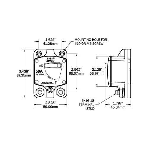 Blue Sea Systems 7149 187-Series Circuit Breaker, Surface Mount, 200A