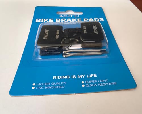 AGPTEK Bike Brake Pads, High-Performance Brake Pads, Disc Brake Pads & Spring (Semi-Metallic) for Mountain Bike Disc Brakes, 2 Pairs Bike Pads, Compatible with TRP Tektro Shimano Deore Br