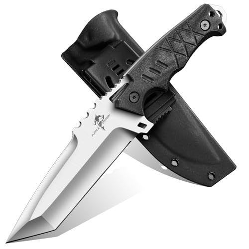 Purple Dragon Fixed Blade Knife with Kydex Sheath - D2 Steel Survival Knives for Camping, Bushcraft - Ergonomic G10 Handle...