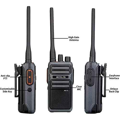 Retevis RB17V MURS Radios, Hunting Walkie Talkies Long Range,4400mAh Rechargeable Battery,SOS Alarm,2 Way Radios for Skiing Hiking Hunting(2 Pack) (with high gain Antenna)