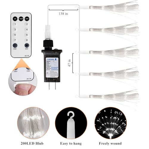 DoonDar 5 Pack 1000 LED Plug in Firework Lights Starburst Lights for Christmas Garden/Patio/Wedding/Party/Bedroom Outdoor ...