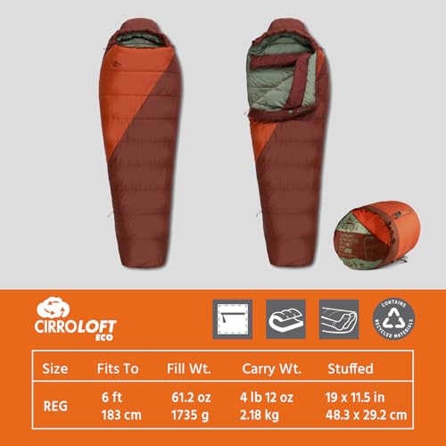Kelty Cosmic Synthetic Fill 0 Degree Backpacking Sleeping Bag, Regular – Compression Straps, Stuff Sack Included