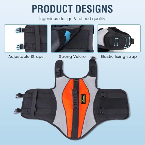 Dog Life Jackets for Large Breeds – Reflective Dog Life Vests for Swimming and Boating, Buoyancy Aid with Rescue Handle, A...