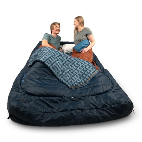 Kelty Tru.Comfort Doublewide 20 Degree Sleeping Bag – Two Person Synthetic Camping Sleeping Bag for Couples & Family Camping