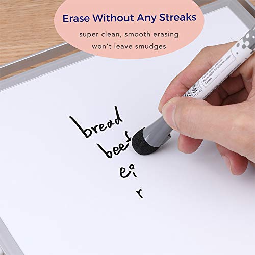 Aelfox Small Dry Erase Board 14x10 Inch Magnetic, Double-Sided Desktop Small Whiteboard with Stand, Aluminum Frame, Remind...