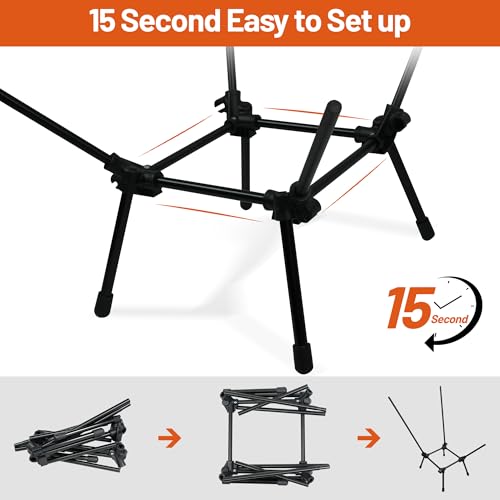 喜马拉雅 Himalaya Ultralight Beach Chair, 2 Heights Lightweight Camping Chair, Folding Mesh Backpacking Chairs, Portable Compa...