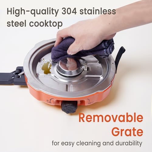 Cofiyard 20,000 BTUs 2 Burner Propane Camping Stove, Portable Folding Camp Stove with Adjustable Burners, Regulator and Ca...