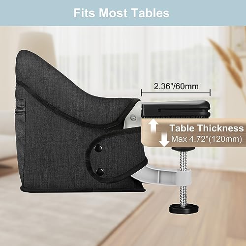 Hook On High Chair, Jozzve Baby High Chair, Portable High Chair for Travel, Foldable Fast Table Chair with Storage Bag, Ba...