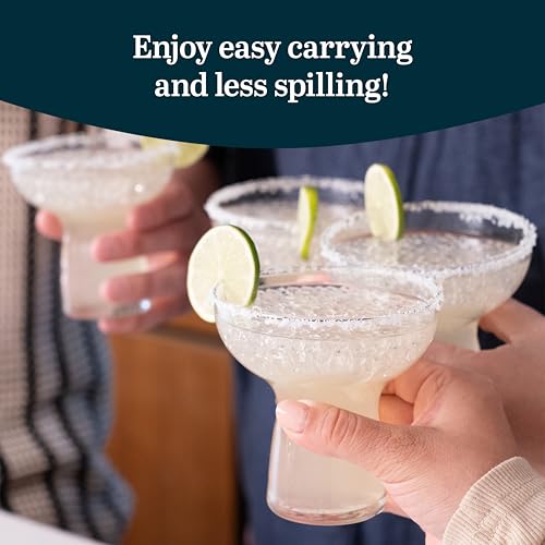 Libbey Stemless Margarita Glasses Set of 6, 10.25 ounces Classic Lightweight Margarita Cups, Fancy Glassware Set for Celeb...