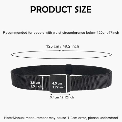 Nylon Belts Military Tactical Slide Plastic Buckle Belt Adjustable No Holes Canvas Web Belt Outdoor for Men