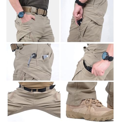 CARWORNIC Gear Men's Hiking Tactical Pants Lightweight Cotton Outdoor Military Combat Cargo Trousers