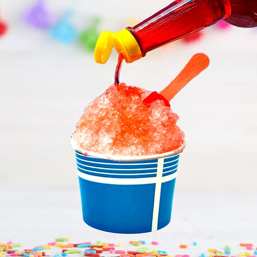 140 Piece Multi-Colored Snow Cone/Shaved Ice Kit - Includes 40 (12oz) Yellow, Pink, Green and Blue Cups, 50 Candy Spoons, ...