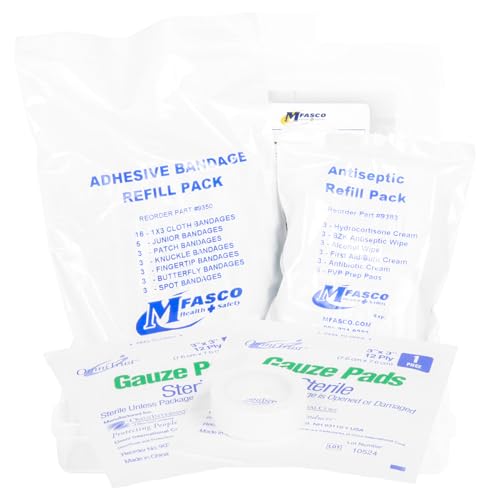 MFASCO Compact Personal First Aid Kit - Mini Medical Essentials for Travel, Hiking, Camping, Outdoor Safety - Lightweight,...