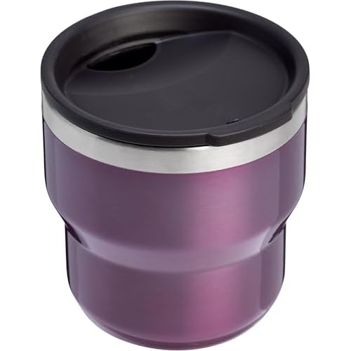 STANLEY Stay-Hot Stacking Camp Cup 10 oz | Press In Drink Through Lid | Cup for Coffee, Tea and Drinks | Insulated Stainless Steel Coffee Mug | BPA-Free | Wisteria Shine