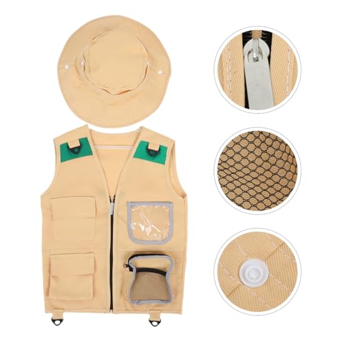 BRIGHTFUFU 1Set Kid Exploration Kit with Vest Hat Kid Camping Bug Catcher Fishing Set Outdoor Adventure Guide Scavenger Hu...