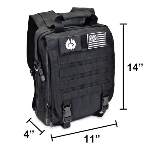 TORCH MOLLE Urban Commuter Backpack Laptop Bag Rucksack for Hiking Cycling Crossfit Light Rucking EDC Gear V2 (Black)