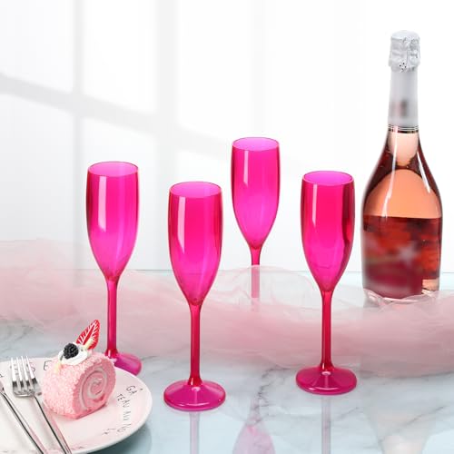 XUWAIDSGN Champagne Flute Acrylic Champagne Glasses Wedding Toasting Champagne Flute Goblet Plastic Reusable Unbreakable C...