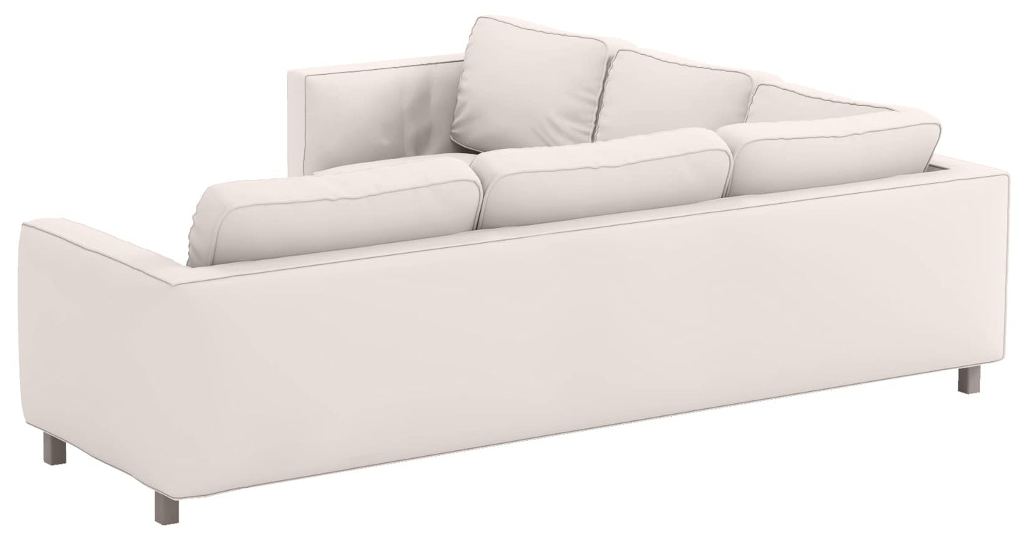 Polyester Karlstad Corner Sofa Cover (2+3/3+2) Replacement, is Custom Made for IKEA Karlstad Sectional Slipcover Replacement (Beige Polyester)