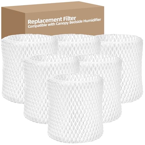 DerBlue 6 Pack Humidifier Replacement Filter Compatible with Canopy Bedside Humidifier and Nursery Humidifier,Wood Pulp & ...