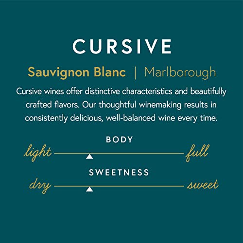 Cursive Sauvignon Blanc, Marlborough White Wine, 750 mL Bottle