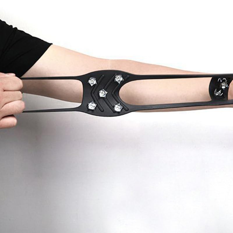 Non-Slip Rubber Ice Cleats with Steel Studs for Boots and Shoes, Adjustable Traction Grips for Walking on Snow and Ice