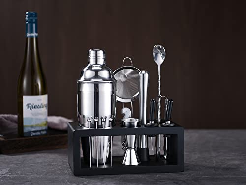 LUCKYGOOBO Cocktail Shaker Set,14 Piece Bartender Kit 24 oz Martini Shaker Cocktail Mixing 18/8 Grade Stainless Steel Mart...