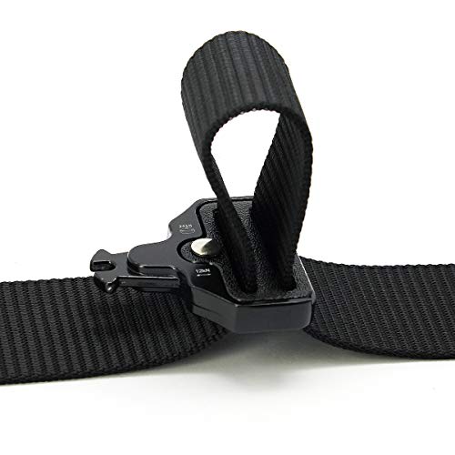 Men's Tactical Belt,Military Rigger Elastic Nylon Belt 2-Pack,with Retainer Quick Release Metal Buckle outdoors