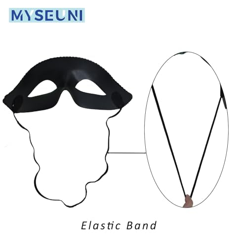 MYSEUNI 2025 New Masquerade Mask for Men, Venetian Mens Masquerade Mask for Halloween Party Mardi Gras Mascarade Ball