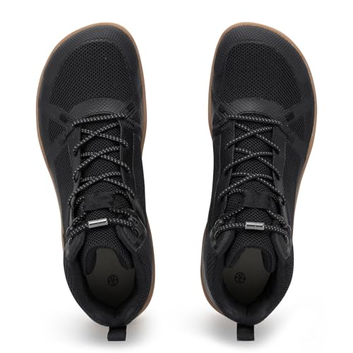 FEFELUIS Men's Barefoot Boot - Zero Drop Wide Toe Minimalist Sneakers Ankle Support Hiking Shoes