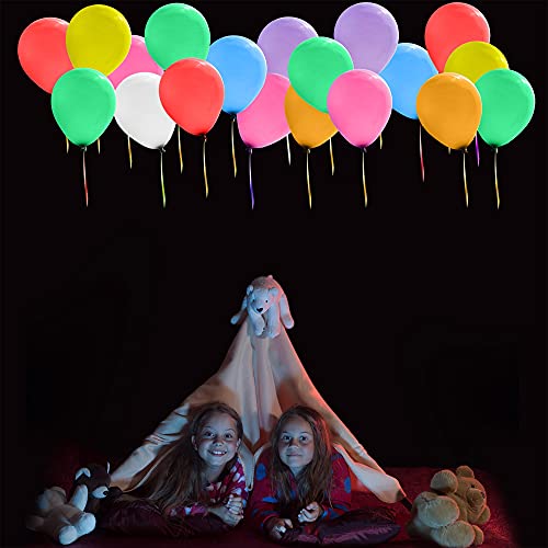 iFUNow LED Balloons Flashing, 32 Pack, 8 Colors Light Up Balloons, Lasts 12-24 Hours for Glow in the Dark Party Supplies, ...