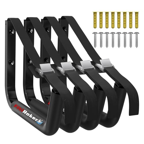 FitiRoker Kayak Storage Rack – 100LB Heavy Duty Kayak Wall Mount with Foam Padding & Straps | Kayak Rack for Garage, Wall ...