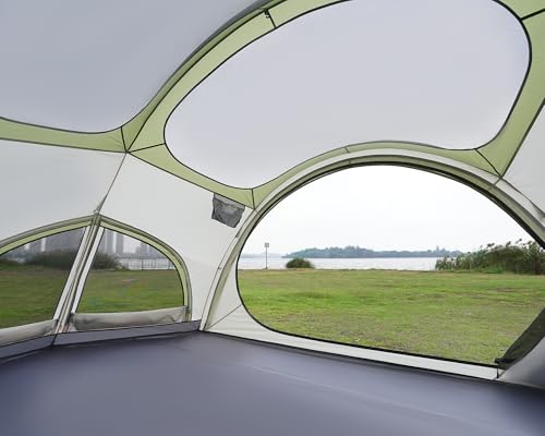 Vidalido 3-4 Person Camping Tent with 2 Large Mesh Door 4 Mesh Window Family Tents, Double Layer Waterproof Portable Easy ...