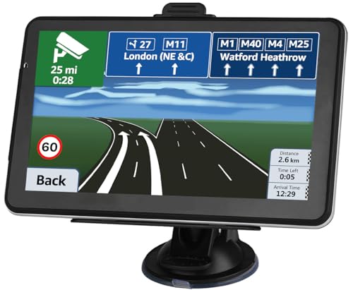 Car GPS Navigation, Latest 2025 Map 7 inch Touch Screen Car GPS, Voice Turn Direction Guidance, Support Speed and Red Ligh...