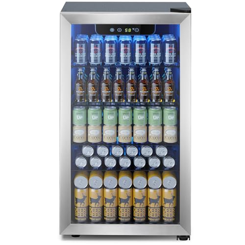 Electactic Mini Fridge 130 Can Beverage Refrigerator Cooler, 3.2 Cu.Ft Drink Fridge forSoda Wine Beer, Digital Temperature...