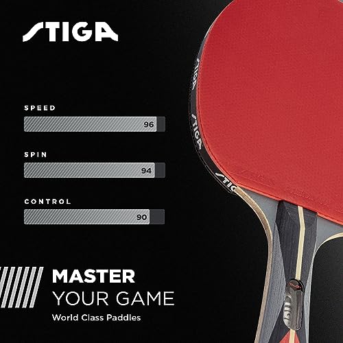 STIGA Talon Ping Pong Paddle - 6-Ply Ultra-Light Blade - 2mm Tournament-Approved Sponge - Flared Handle for Enhanced Control - Competitive Table Tennis Racket for Family Fun