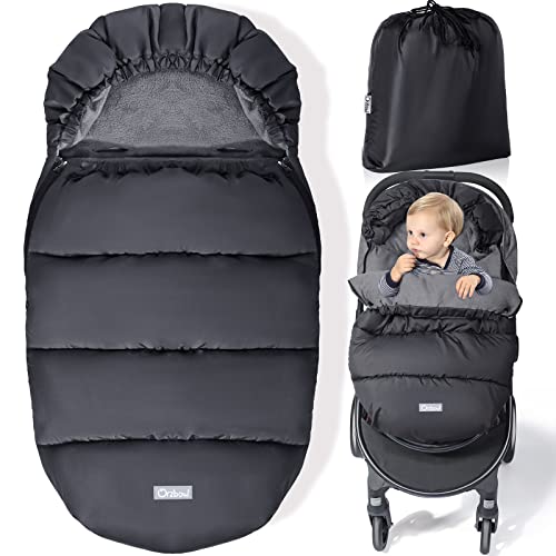 Orzbow Universal Stroller Footmuff, Winter Baby Stroller Bunting Bag, Warm Coral Fleece Stroller Sleeping Bag for Cold Wea...