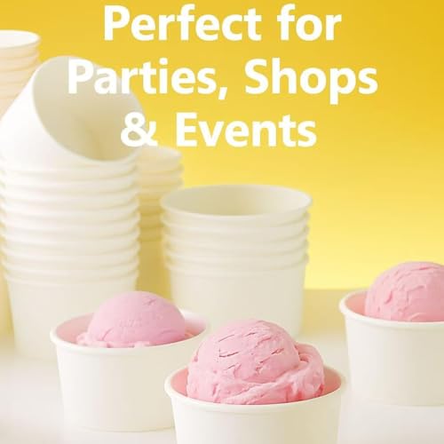 SOPARO 100/200/300/500/1000 PCS 10/12 Oz Ice Cream Paper Cups Batch Disposable Solid Color Paper Dessert Bowls for Snacks,...