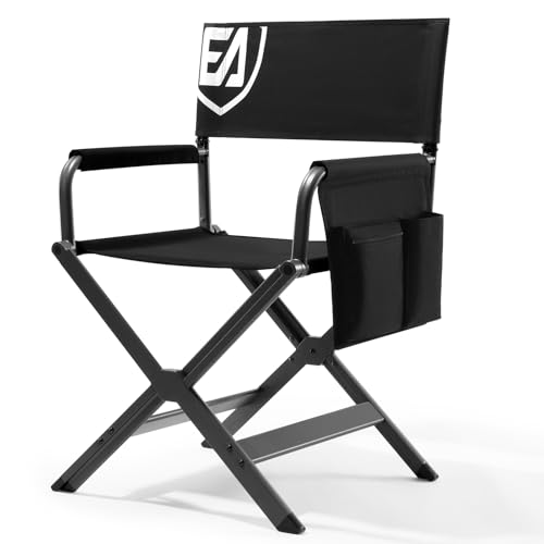 EVER ADVANCED Aluminum Lightweight Directors Chair Foldable, Folding Studio Movie Chairs Camping Event Vendor Chair, 19" S...