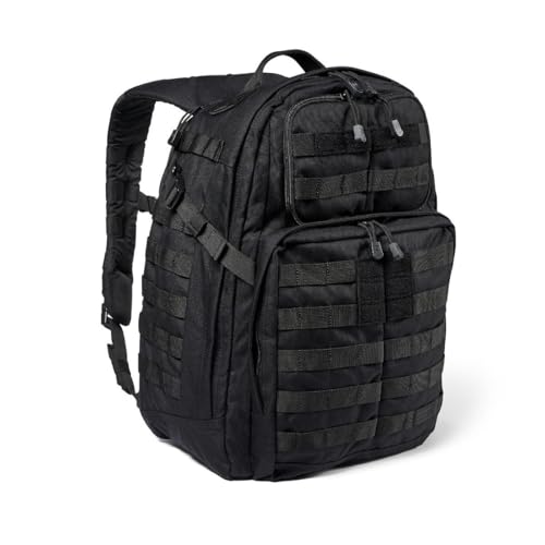 5.11 Tactical Rush 24 2.0 Backpack Bundle with Adjustable Uniform Hat, Black – Rugged 37L Tactical Pack and Cap Combo for ...