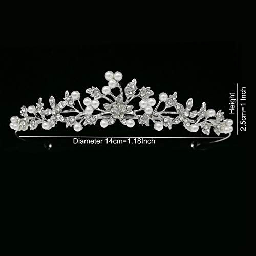 Rhinestone Pearl Tiaras and Crowns Headpieces For Women and flower girls Bridgerton Hair Accessories for Birthday Prom Wed...