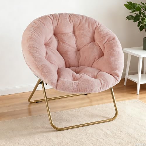 NEWBULIG Comfy Saucer Chairs Soft Lounge Cute Folding Bedroom Living Room Seat Flexible Reading Foldable Seating for Adult...