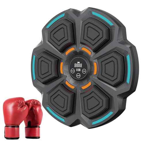 Smart Music Boxing Machine for Adults and Kids, Training Machine with LED Electronic Wall Mounted, Home Indoor Workout Equipment with Premium Boxing Gloves