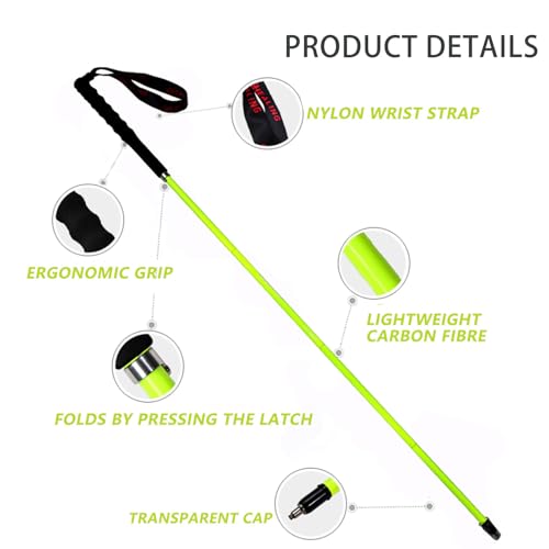 OKHEALING High Strength Carbon Fiber Trekking Poles 1 Pair Foldable in 5 Sections, Lightweight and Sturdy, Suitable for Hi...