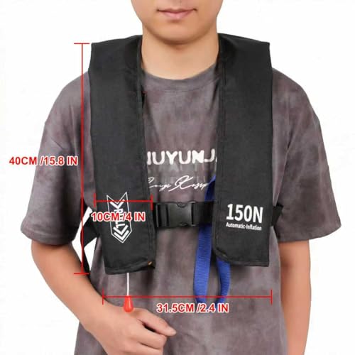 Automatic Inflatable Life Jacket | Low Profile PFD for Adults | Compact Design Self Inflating Life Vest | Supports up to 3...