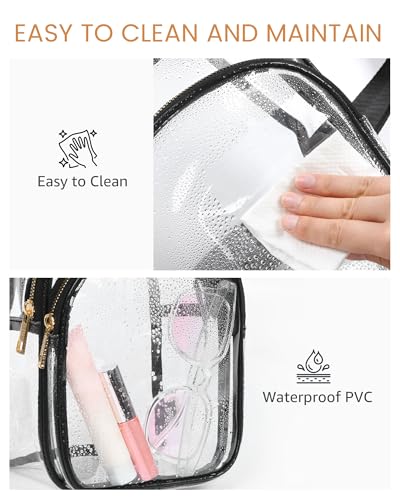 HULISEN Clear Sling Bag for Stadium Events, Clear Purse for Women, Stadium Approved Crossbody Handbag for Concerts Sports Fan