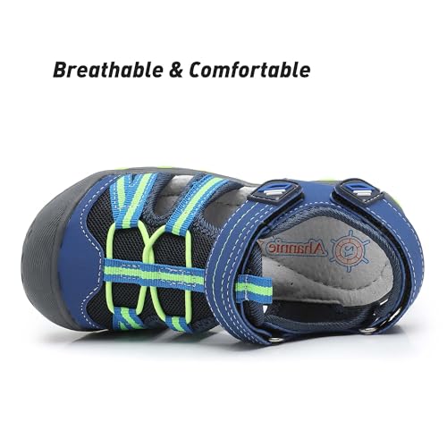 Ahannie Boys Girls Outdoor Sport Sandals,Kids Closed Toe Beach Sandals, Toddler Summer Shoes