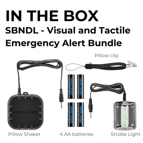 Midland - NOAA Emergency Radio Bundle with Strobe Light and Pillow Shaker