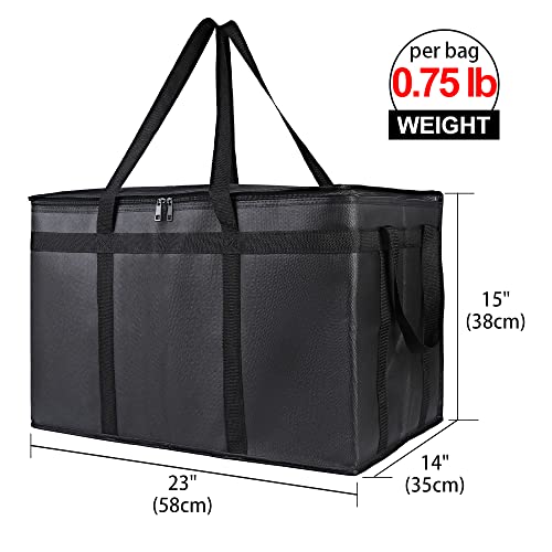 Bodaon 2-Pack Insulated Food Delivery Bag, XXX-Large Meal Grocery Tote Insulation Bag for Hot and cold Food, Commercial, L...